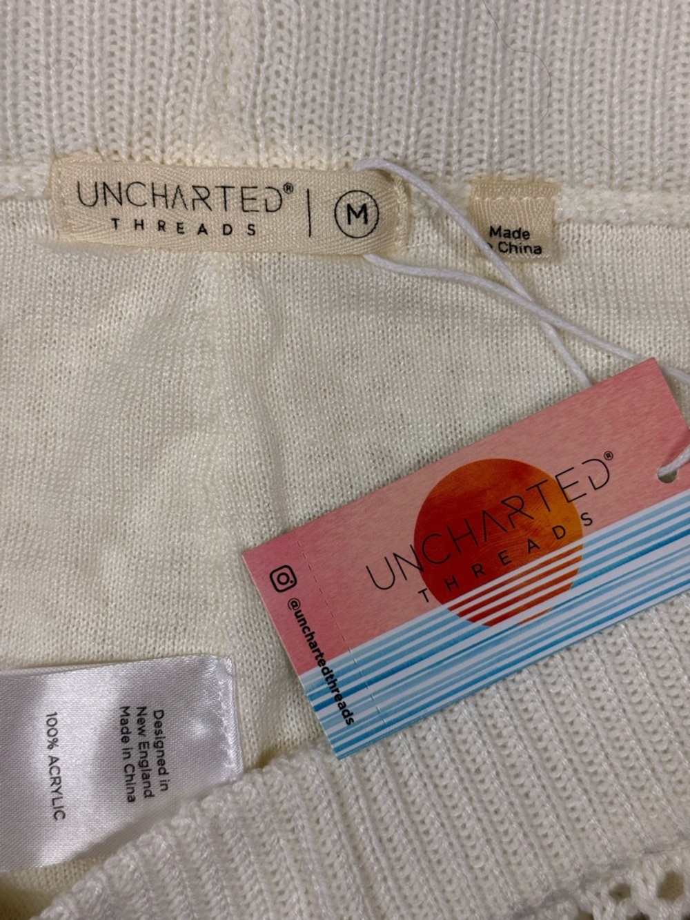 Uncharted Threads | Ivory Knit Lined Women's Shorts Soft - Picture 9 of 13